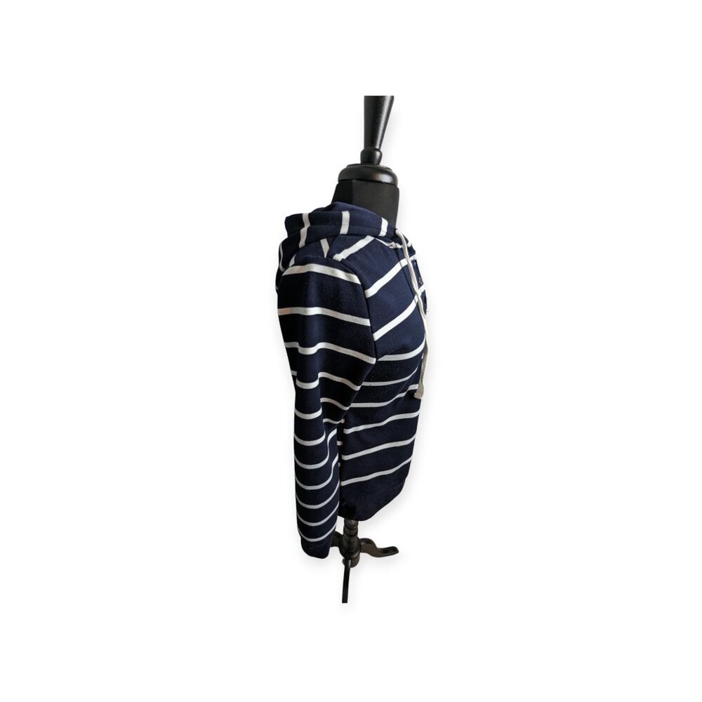 Blue & White Striped Long Sleeve Pullover Hoodie Size Small - Picture 5 of 13
